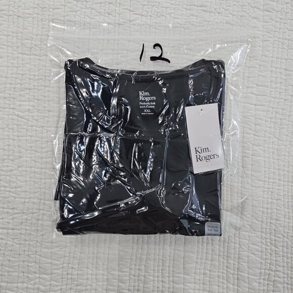 Kim Rogers Perfectly Soft Tee NEW Women's XXL Deep Black 3/4 Length Sleeve NWT - Picture 13 of 13